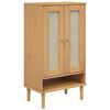 vidaXL Armoire &agrave; chaussures SENJA aspect rotin marron bois massif