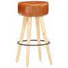 vidaXL Tabourets de bar lot de 2 cuir v&eacute;ritable et bois de manguier