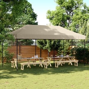 vidaXL Tente de r&eacute;ception pliable escamotable taupe 580x292x315 cm