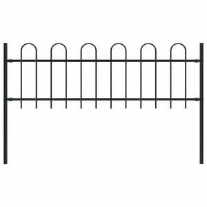 vidaXL Cl&ocirc;ture de jardin BOXTEL avec arceau sup&eacute;rieur en acier 170 x 60 cm noir