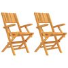 vidaXL Chaises pliantes, lot de 2, 55 x 61 x 90 cm, en bois de teck massif