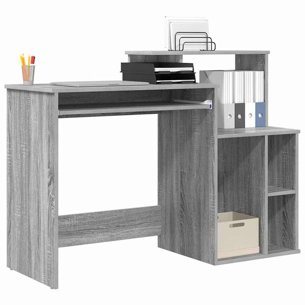 vidaXL Bureau Gris Sonoma 120,5 x 44 x 88,5 cm Bois d'ing&eacute;nierie