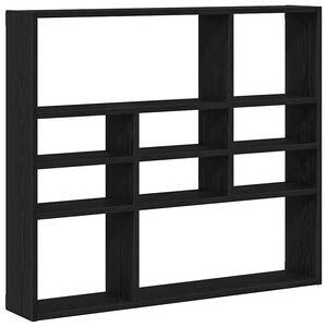 vidaXL &Eacute;tag&egrave;re murale en ch&ecirc;ne noir 90 x 16 x 78 cm bois d'ing&eacute;nierie