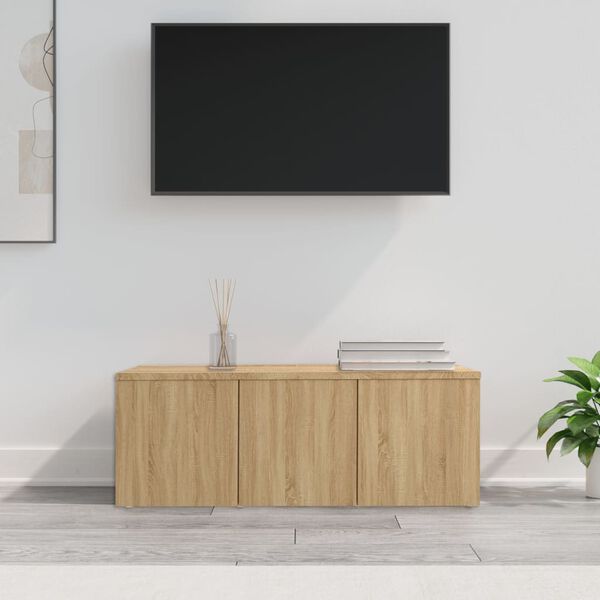 vidaXL Meuble TV Ch&ecirc;ne sonoma 80x34x30 cm Bois d'ing&eacute;nierie