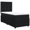 vidaXL Sommier &agrave; lattes de lit avec matelas Noir 100x200 cm Velours