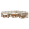 vidaXL Ensemble de canap&eacute; de jardin 12 pc Blanc Naturel et Cr&egrave;me