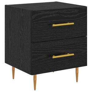 vidaXL Cabinet de chevet avec tiroir Ch&ecirc;ne noir 40 x 35 x 47,5 cm