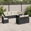 vidaXL Salon de jardin 8 pcs avec coussins noir r&eacute;sine tress&eacute;e