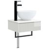 vidaXL Basin de lavage mural Blanc brillant 40 x 35 x 39 cm