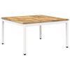 vidaXL Table basse Blanc 80 x 80,5 x 45 cm Bois d'Acacia Massif