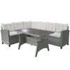 vidaXL Salon de jardin 3 pcs avec coussins R&eacute;sine tress&eacute;e Gris