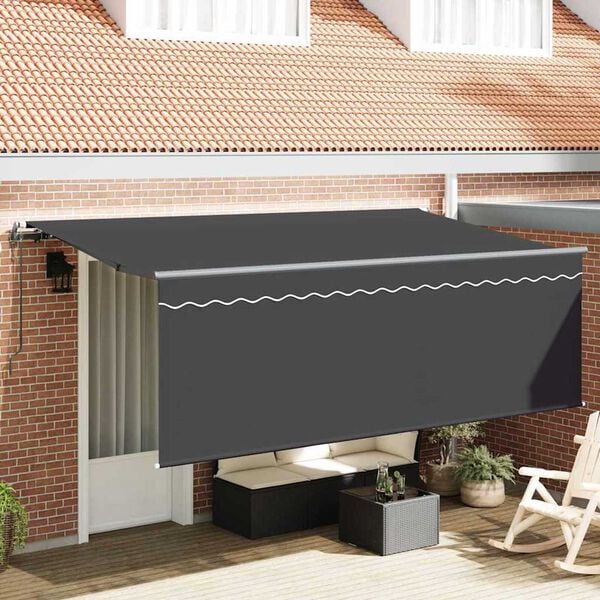 vidaXL Auvent R&eacute;tractable Anthracite 400 x 200 cm tissu