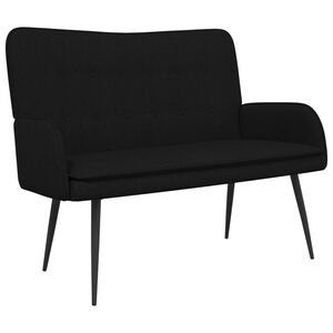 vidaXL Sofa 2 places Noir 115 x 61 x 87 cm Tissu