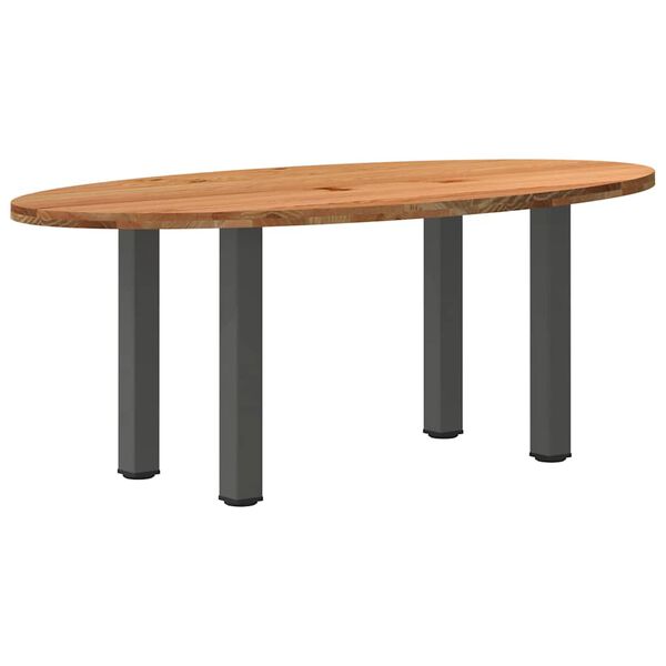 vidaXL Table à manger marron clair bois de chêne massif ovale