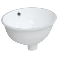 vidaXL Évier de salle de bain blanc 33x29x16,5 cm ovale céramique