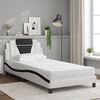 vidaXL Lit Viana avec matelas blanc et noir 100x200 cm similicuir