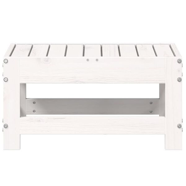 vidaXL Repose-pied de jardin blanc 62x30x32 cm bois de pin massif