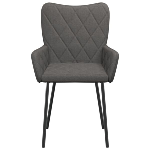 vidaXL Chaises &agrave; manger lot de 2 gris fonc&eacute; tissu