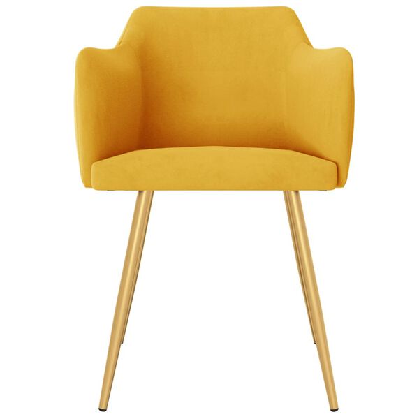 vidaXL Chaises &agrave; manger lot de 4 jaune velours