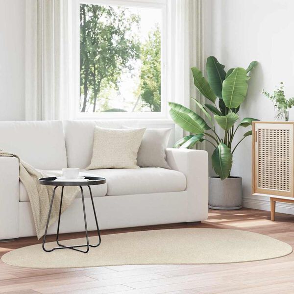 vidaXL Tapis de surface HUARTE Beige 140 x 200 cm Polyester