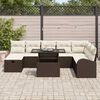 vidaXL Ensemble de canap&eacute; de jardin 9 pcs Marron Poly rotin