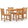 vidaXL Ensemble &agrave; manger de jardin 5pcs Bois de teck massif