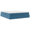 vidaXL Lit avec rangement et matelas Bleu fonc&eacute; 200 x 200 cm Velours
