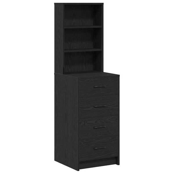 vidaXL Haut Armoire Ch&ecirc;ne noir 40 x 41 x 135 cm Bois d'ing&eacute;nierie