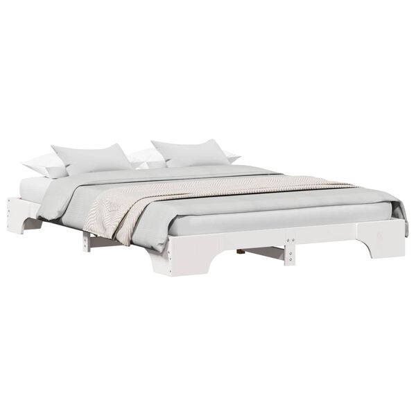 vidaXL Cadre de lit Blanc 150 x 200 cm Pin massif
