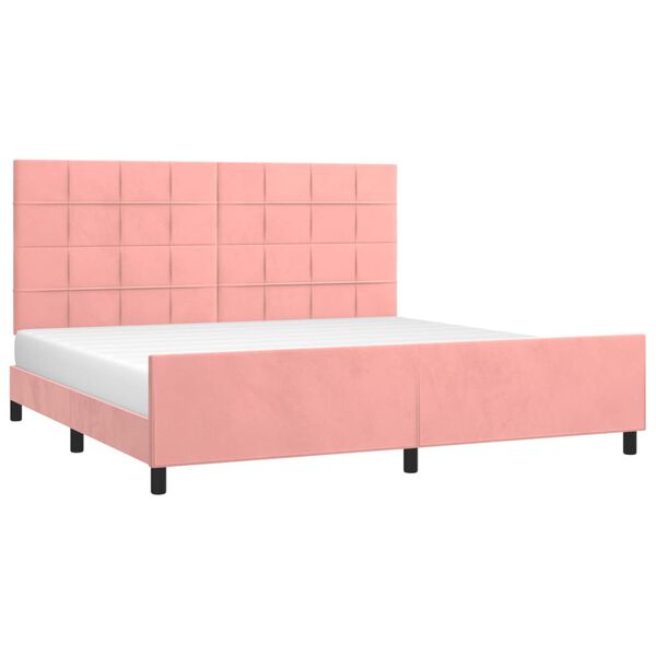 vidaXL Cadre de lit sans matelas rose 200x200 cm velours