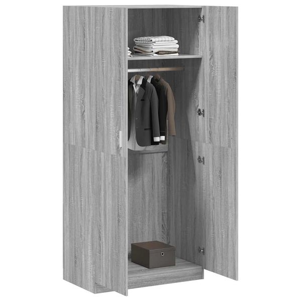 vidaXL Garde-robe Sonoma gris 90x52x200 cm Bois d'ing&eacute;nierie