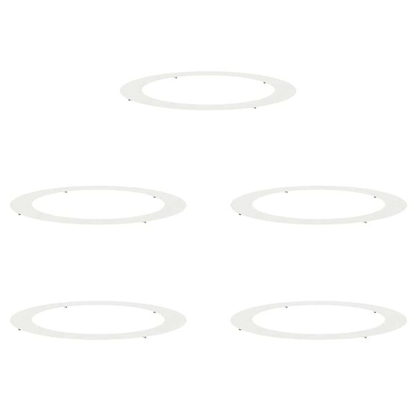 vidaXL adapté pour anneaux d'arbre plats 5 pcs Blanc Ø90 / 120 cm Acier