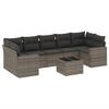 vidaXL Salon de jardin 8 pcs avec coussins gris r&eacute;sine tress&eacute;e