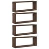 vidaXL &Eacute;tag&egrave;res murales cube 4 pcs Ch&ecirc;ne marron Bois d&rsquo;ing&eacute;nierie