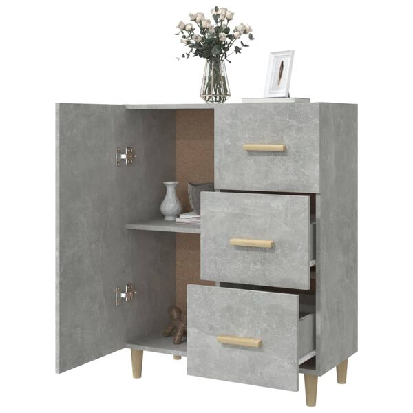 vidaXL Buffet gris béton 69,5x34x90 cm bois d'ingénierie