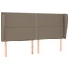 vidaXL T&ecirc;te de lit avec oreilles Taupe 203x23x118/128 cm Tissu