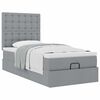 vidaXL Lit ottoman avec matelas gris clair 100x200 cm tissu