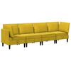 vidaXL Ensemble de meubles pour le salon 4 pc Jaune Velours