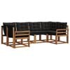 vidaXL Ensemble de canap&eacute;s d'ext&eacute;rieur 6 pc Naturel et noir