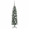 vidaXL Arbre de No&euml;l artificiel slim avec 150 LED Vert et blanc 120 cm