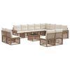 vidaXL Ensemble de canap&eacute; de jardin 13 pcs Beige et blanc cr&egrave;me