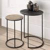 Rousseau Ensemble de tables d'appoint 2 pcs Ronda M&eacute;tal Noir et dor&eacute;