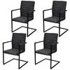 vidaXL Chaises &agrave; manger cantilever lot de 4 noir similicuir