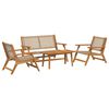 vidaXL Chaises de jardin avec table 4 pcs Beige 90 x 45 x 40 cm