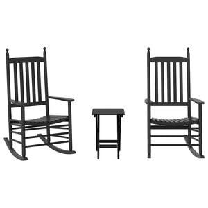 vidaXL Chaises &agrave; bascule lot de 2 table pliable noir massif peuplier