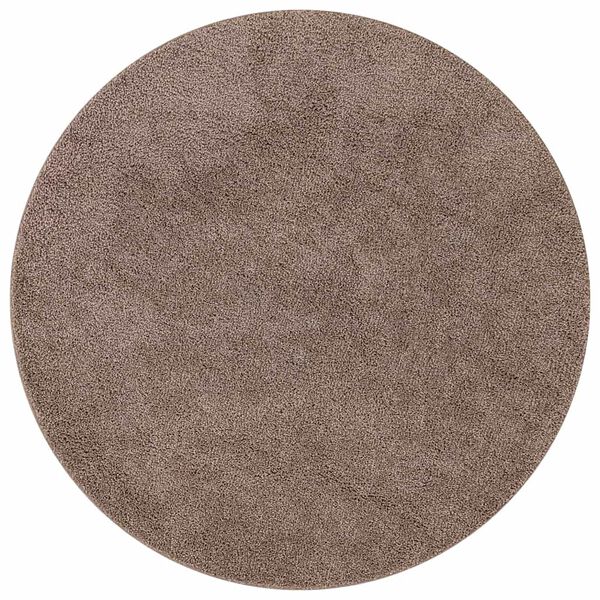 vidaXL Tapis Shaggy Anti-d&eacute;rapant Marron 120 x 120 cm PP