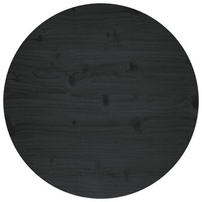 vidaXL Dessus de table Noir Ø60x2,5 cm Bois de pin massif