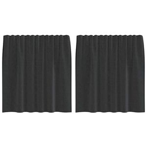 vidaXL Rideaux en voile avec passe-tringles 2 pcs noir