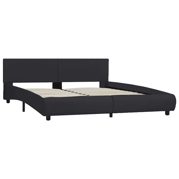 vidaXL Cadre de lit avec LED sans matelas noir 160x200 cm