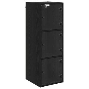 vidaXL Meuble mural Ch&ecirc;ne noir 35 x 37 x 102 cm Bois d'ing&eacute;nierie